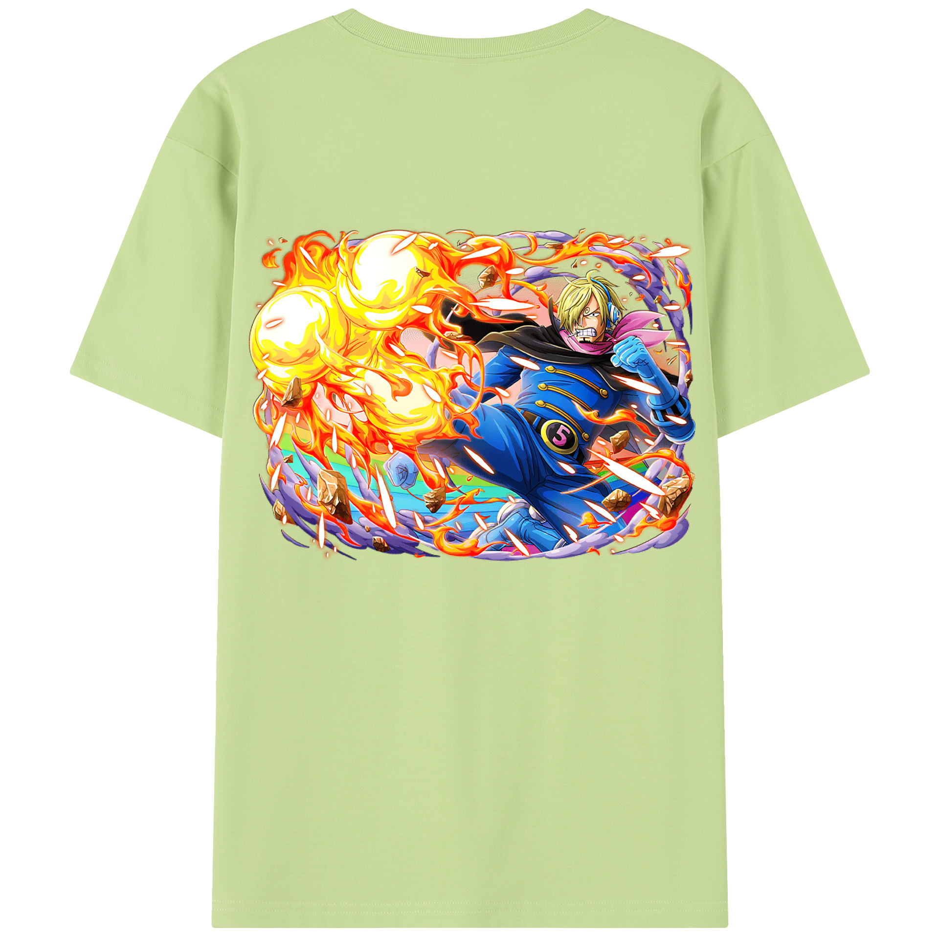ワンピース サンジ ONE PIECE Sanji 綿100％半袖Tシャツ（背面プリント）